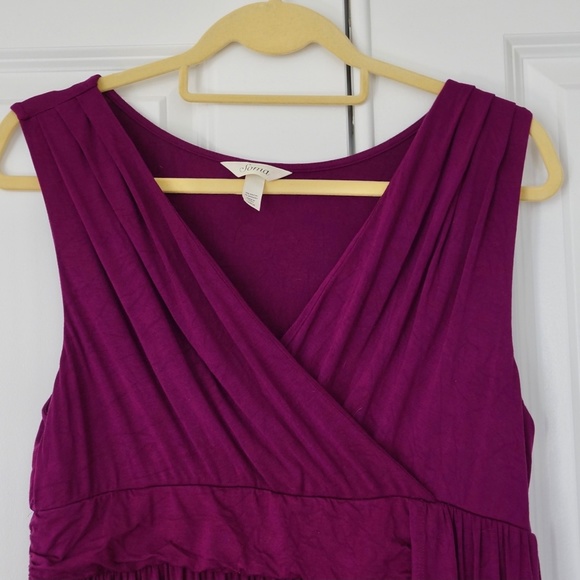 Soma Dresses & Skirts - Soma Merlot Wrapped Waist Sleeveless Dress, size L, like new